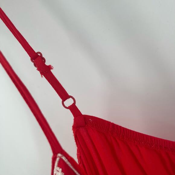 SHE + SKY Jumper Romper Size Large Red Embroidered Tassels Summer Beach Coastal - Picture 7 of 16